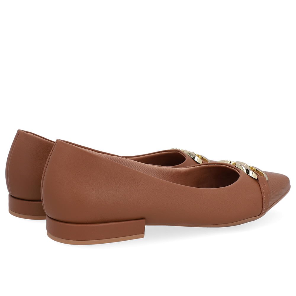 Sapatilha Marrom Couro Bico Fino Marrom 3