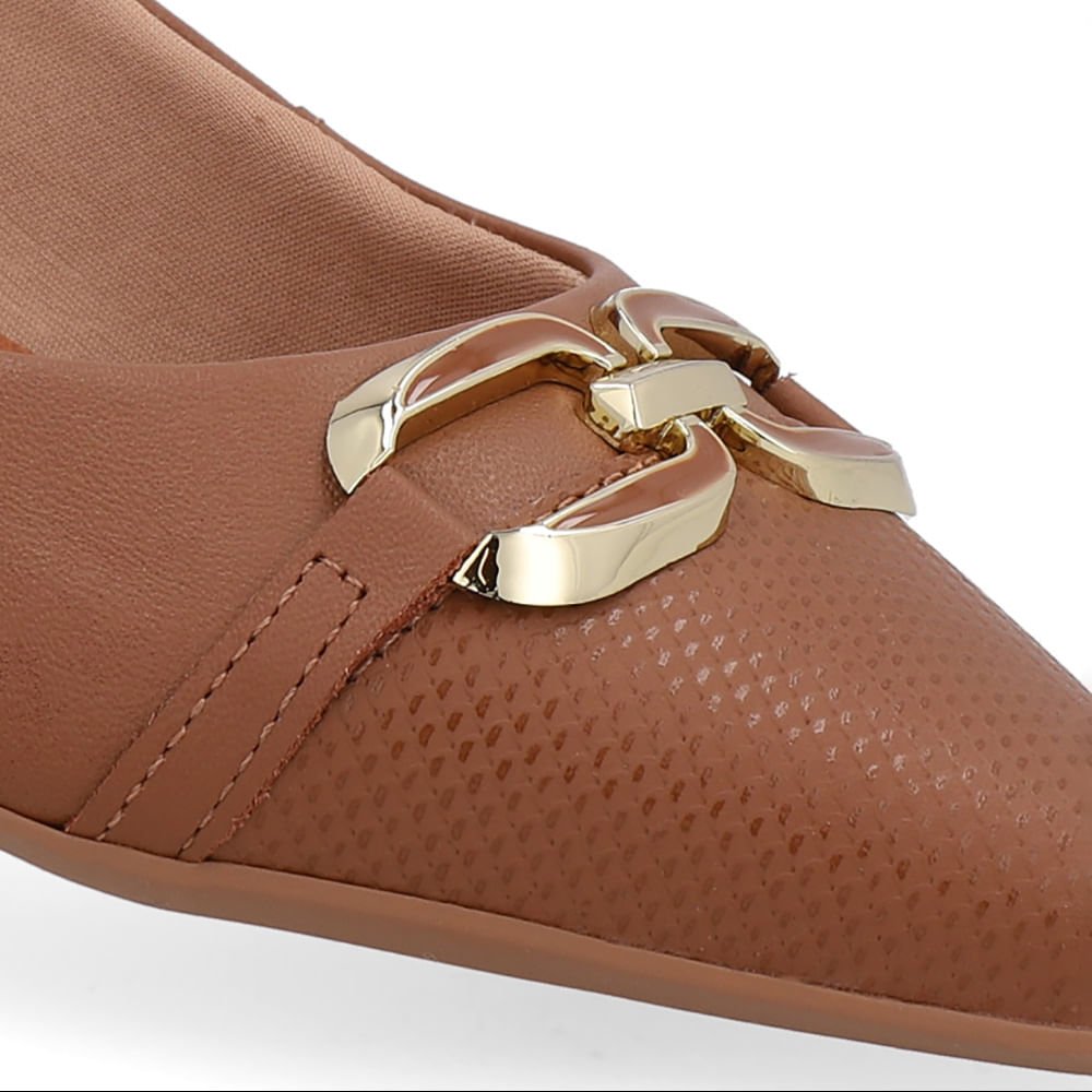 Sapatilha Marrom Couro Bico Fino Marrom 4