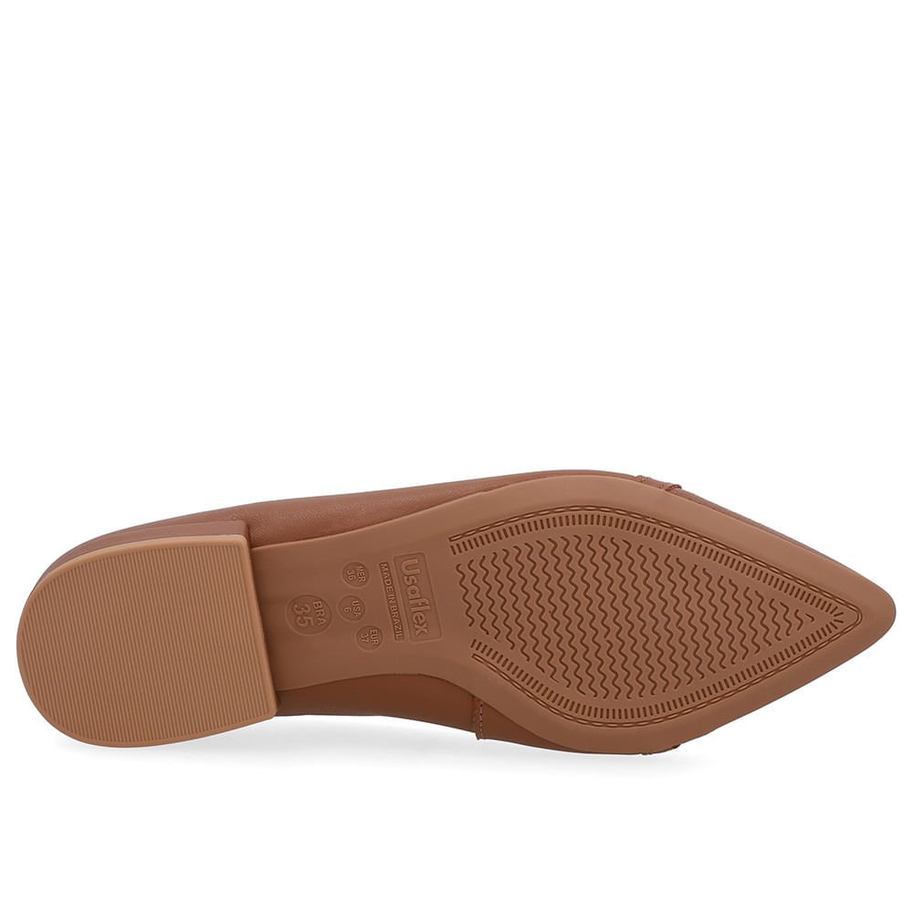 Sapatilha Marrom Couro Bico Fino Marrom 5