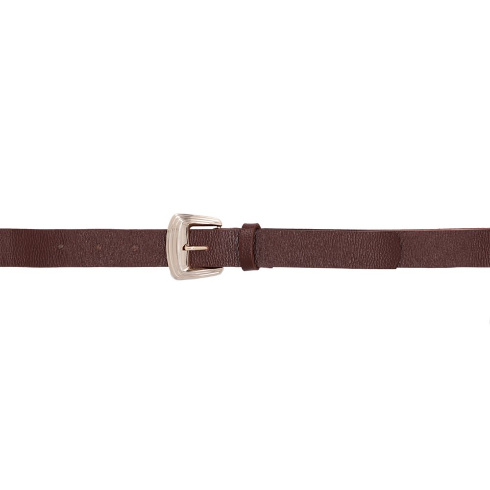Cinto Couro Marrom Fivela Marrom 4