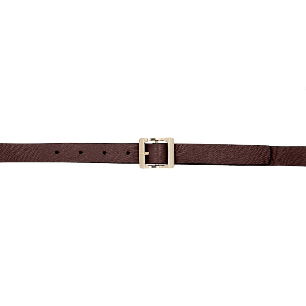 Cinto Couro Texturizado Marrom Fivela Marrom 5