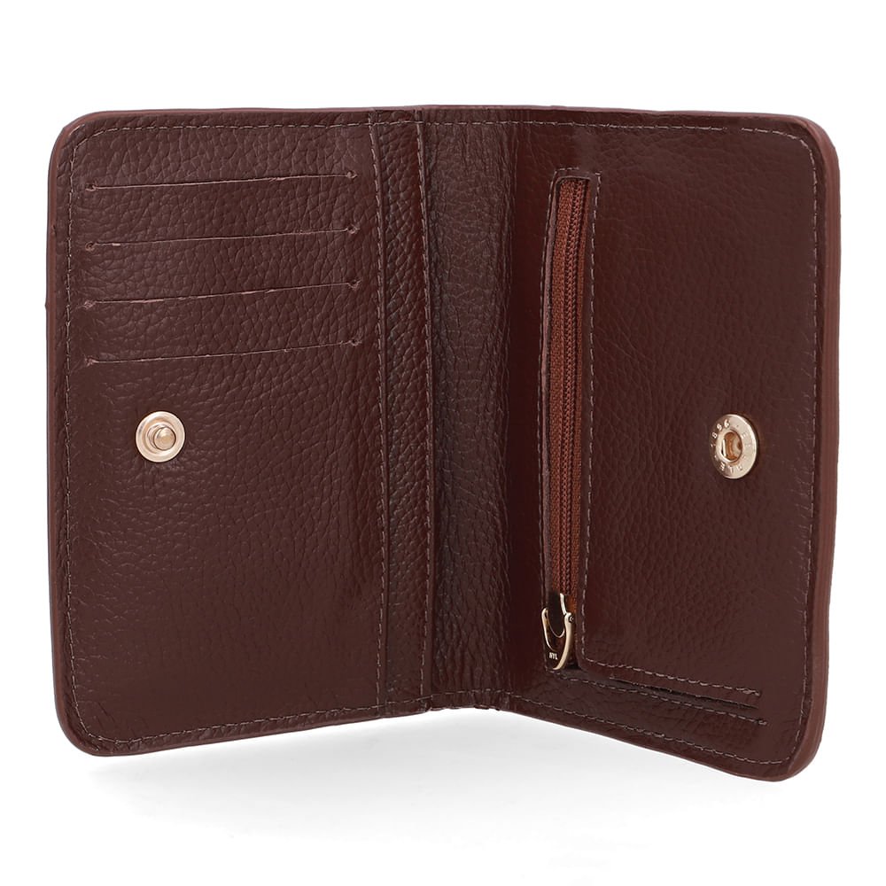 Carteira Couro Marrom Básica Marrom 3