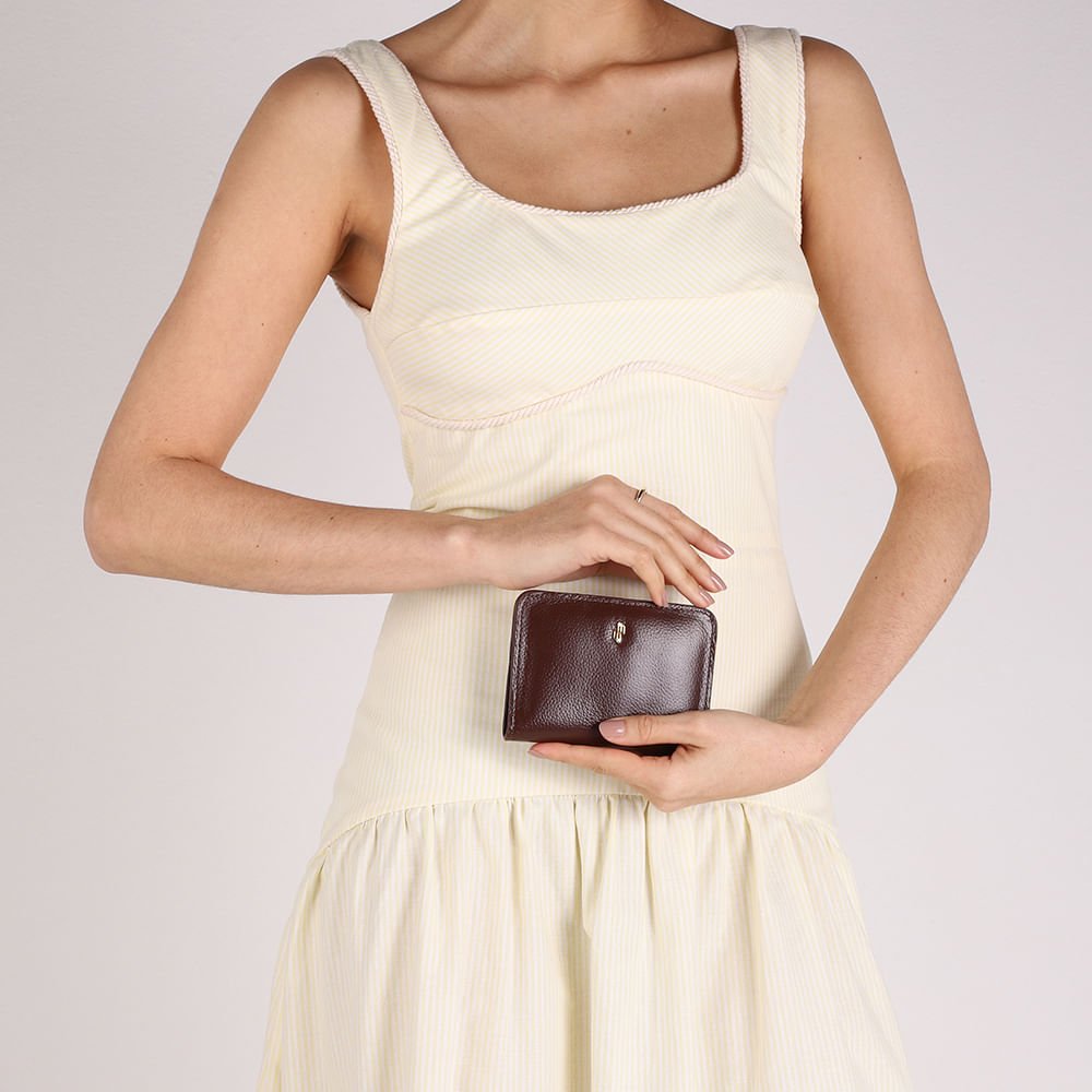 Carteira Couro Marrom Básica Marrom 4