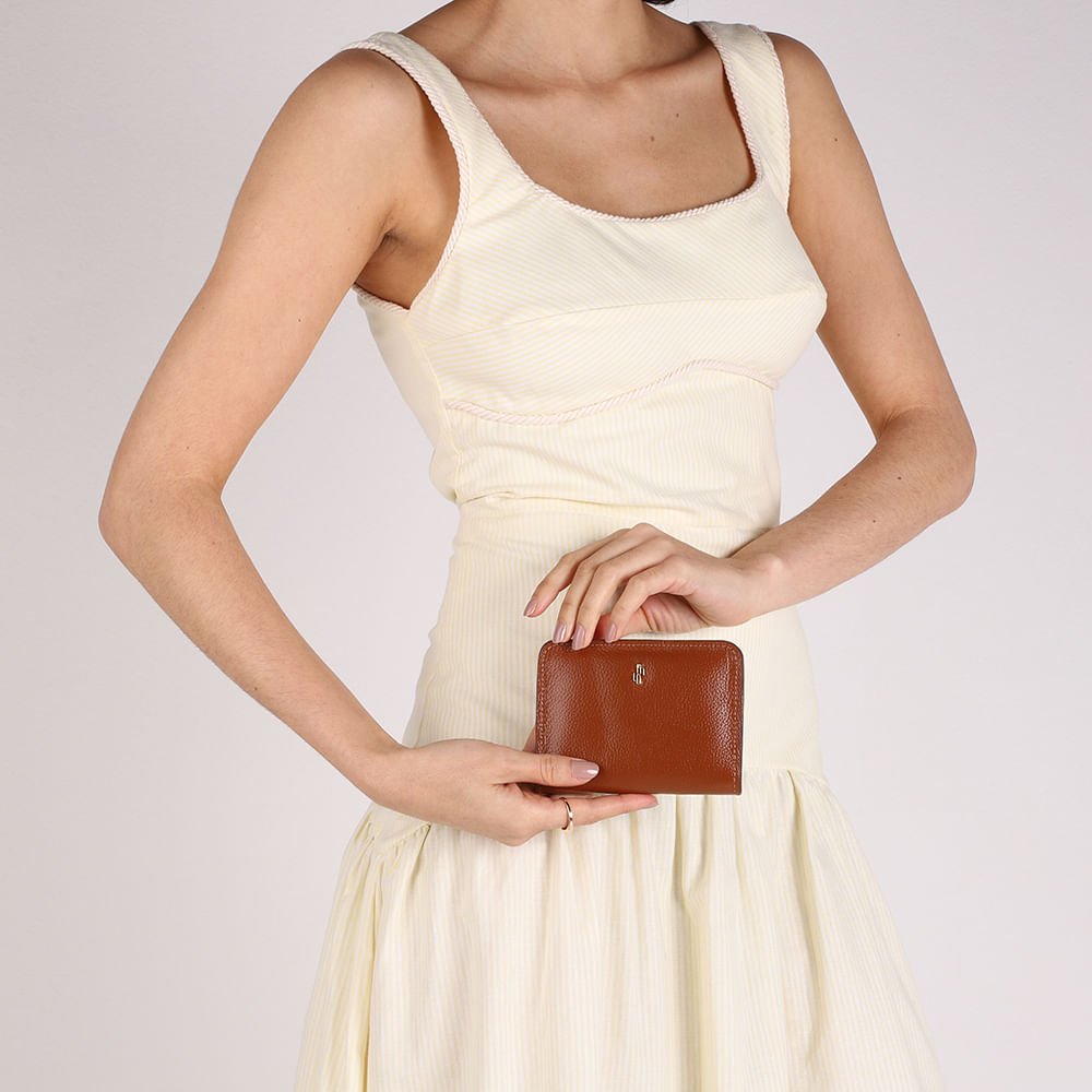 Carteira Couro Marrom Básica Marrom 4