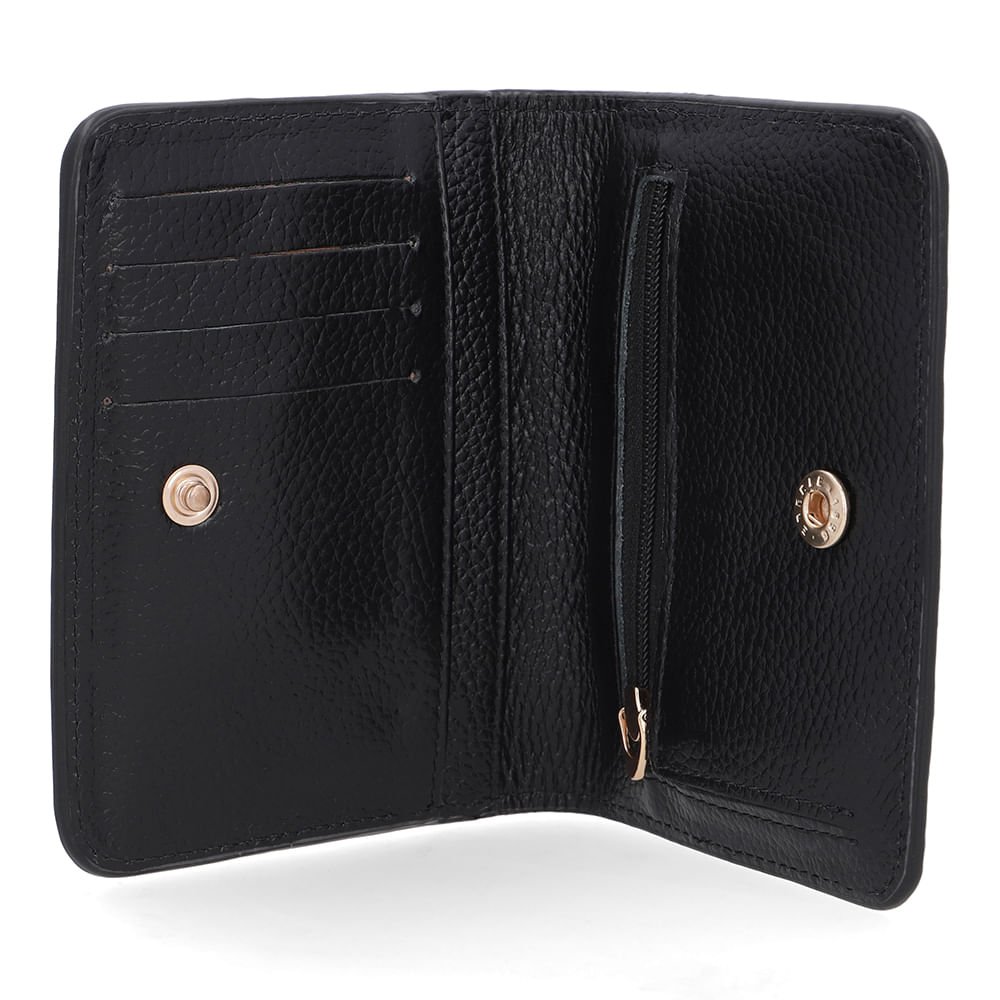 Carteira Couro Preta Básica Preto 3