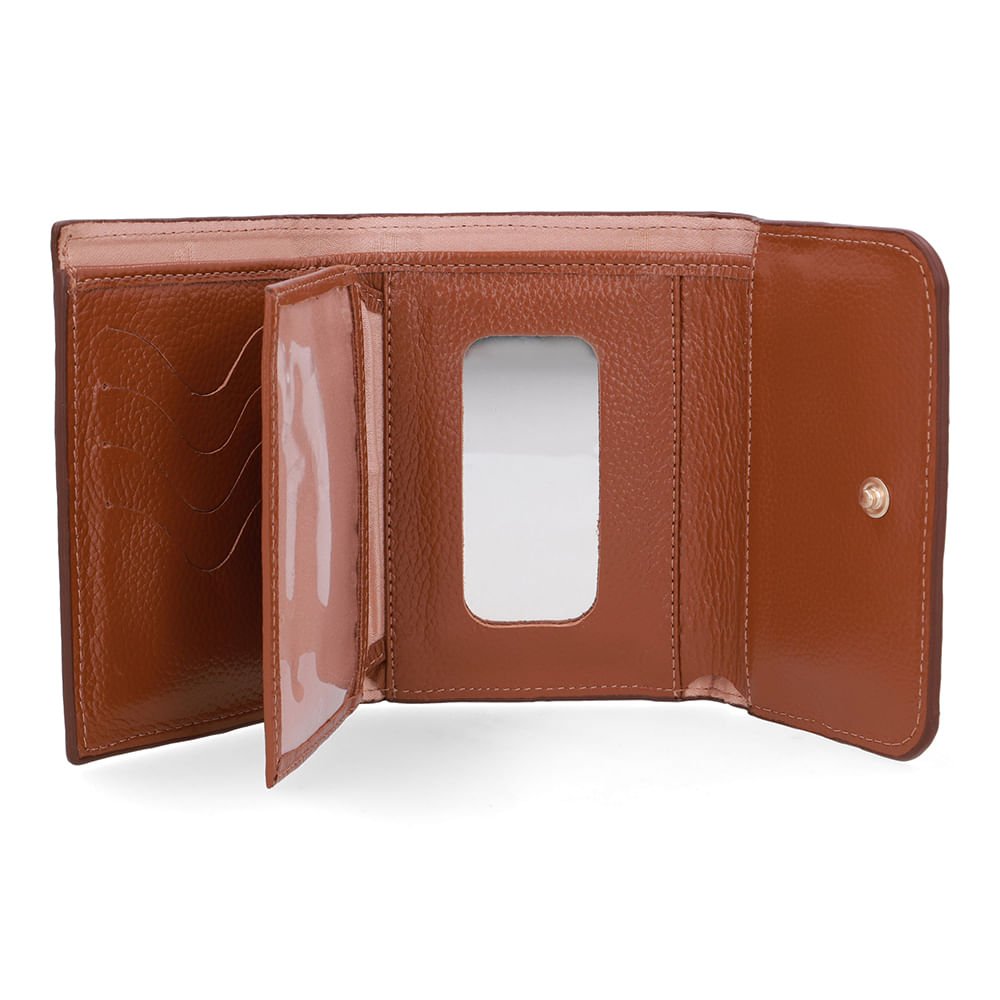 Carteira Couro Marrom Detalhe Textura Marrom 3