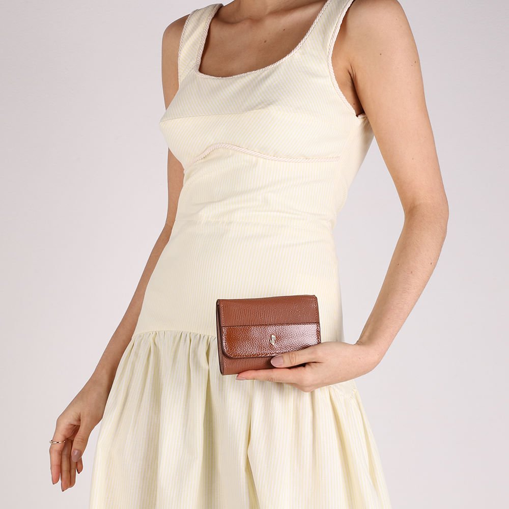 Carteira Couro Marrom Detalhe Textura Marrom 4