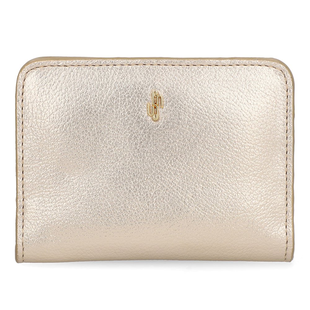 Carteira Couro Metalizado Ouro Light Básica