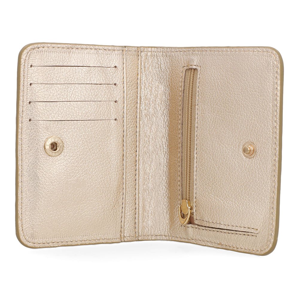 Carteira Couro Metalizado Ouro Light Básica Dourado 3