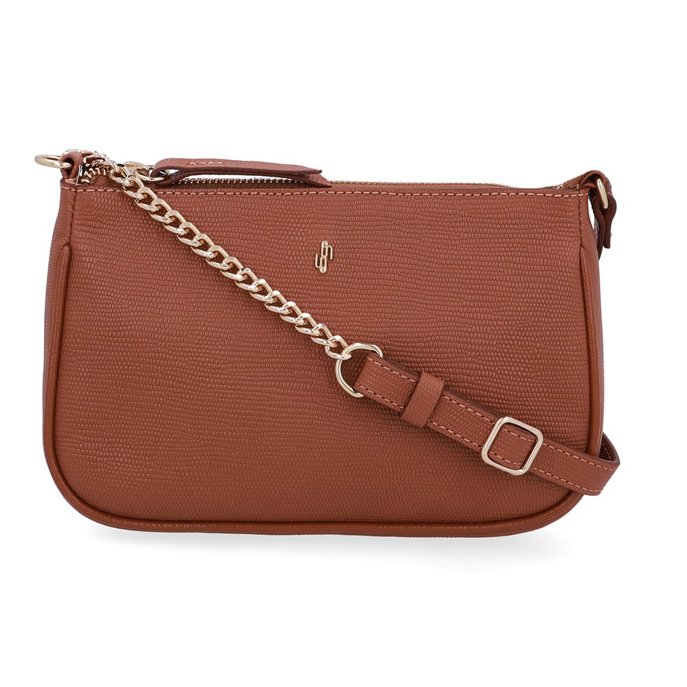 Bolsa Tiracolo Couro Lezard Marrom