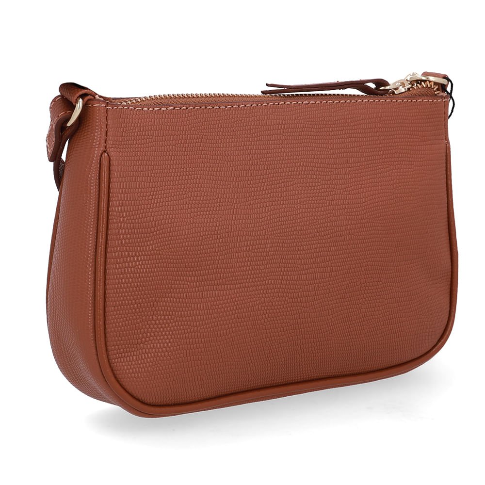 Bolsa Tiracolo Couro Lezard Marrom Marrom 2