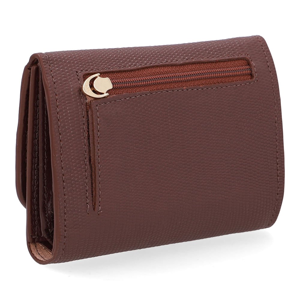Carteira Couro Marrom Detalhe Textura Marrom 2