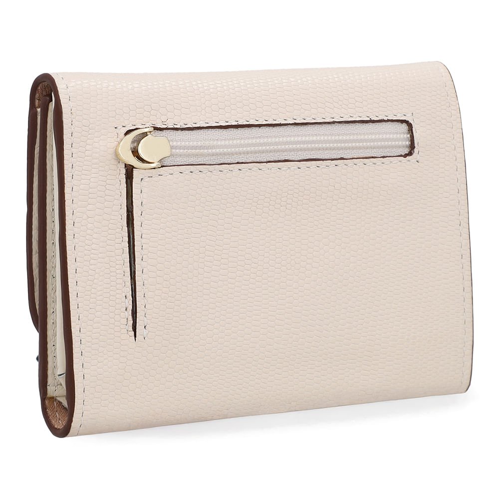 Carteira Couro Branca Marfim Detalhe Textura Marfim 2