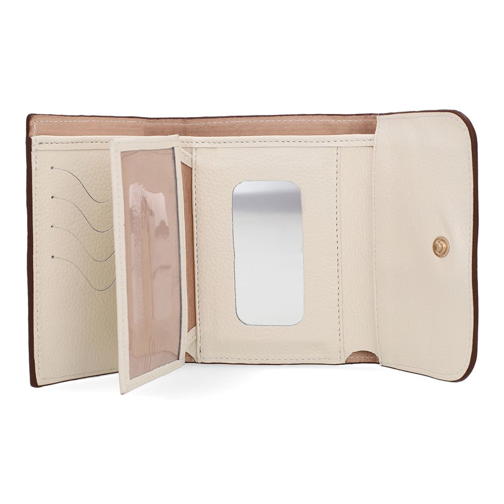 Carteira Couro Branca Marfim Detalhe Textura Marfim 3