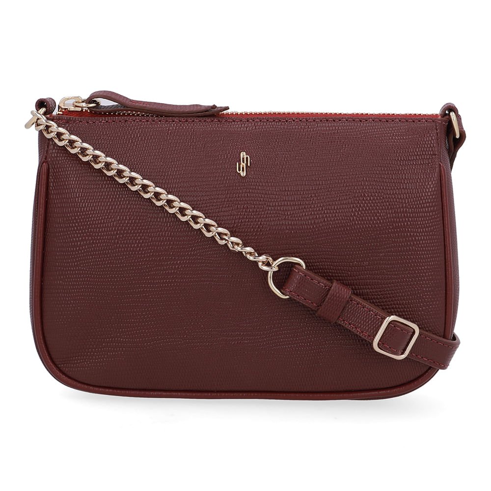 Bolsa Tiracolo Couro Lezard Vermelha