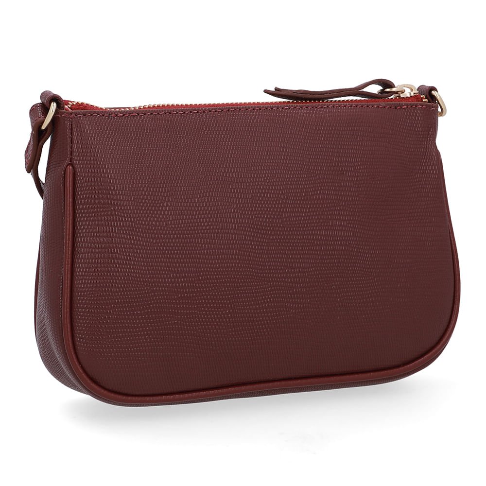 Bolsa Tiracolo Couro Lezard Vermelha Vermelho 2