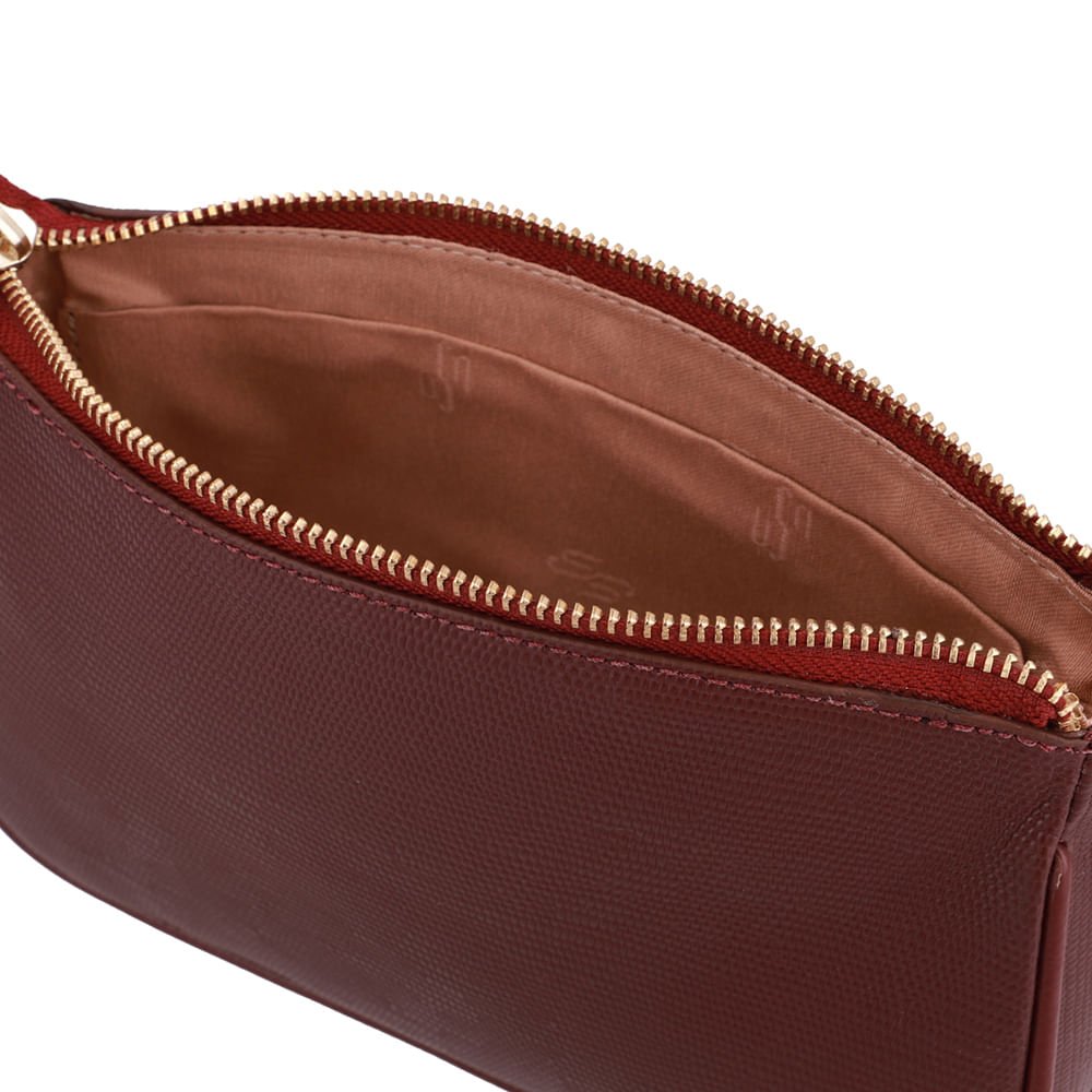 Bolsa Tiracolo Couro Lezard Vermelha Vermelho 4