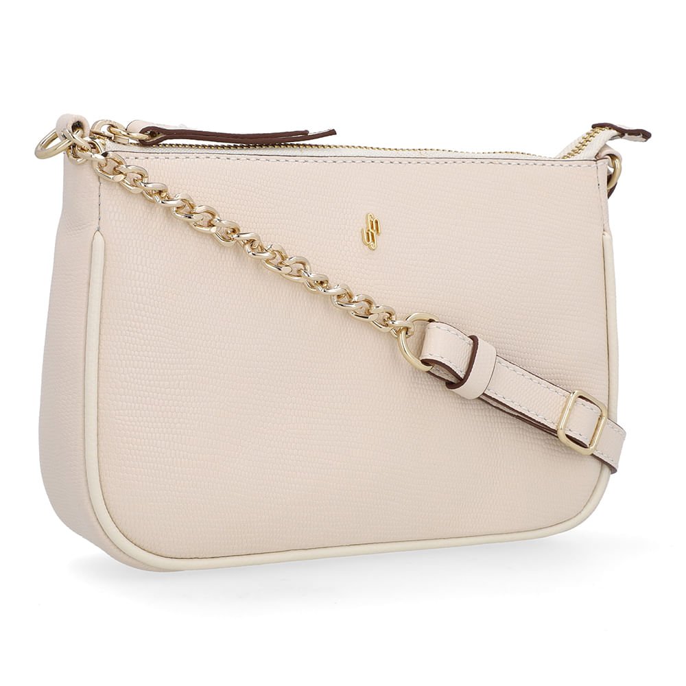 Bolsa Tiracolo Couro Lezard Branca Marfim Marfim 2