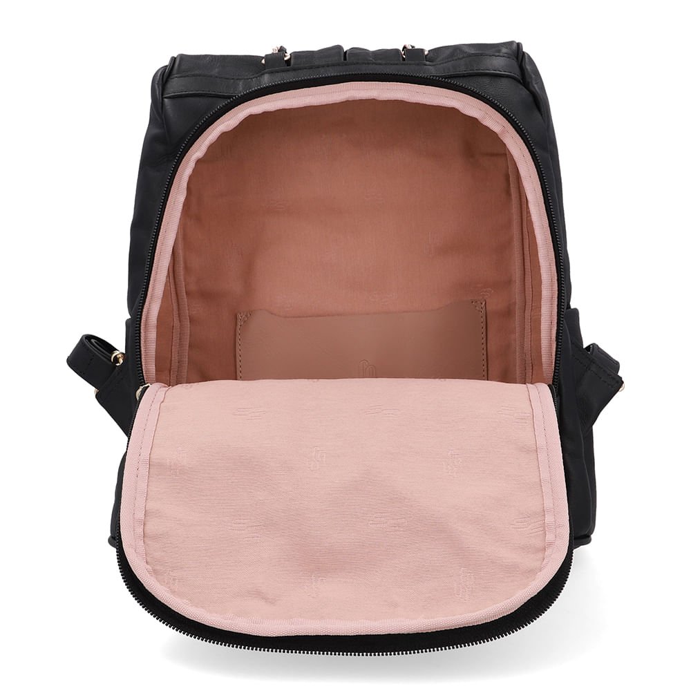 Mochila Couro Preta Preto 4