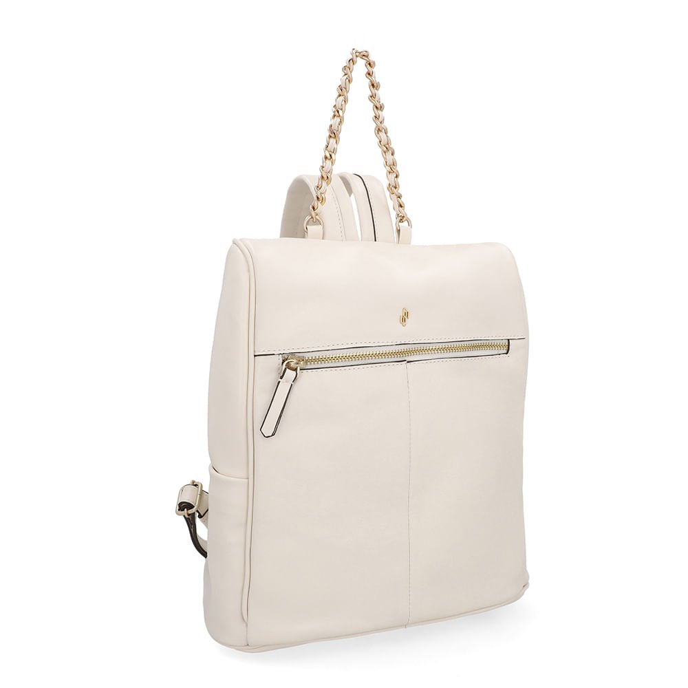 Mochila Couro Branca Marfim Marfim 2