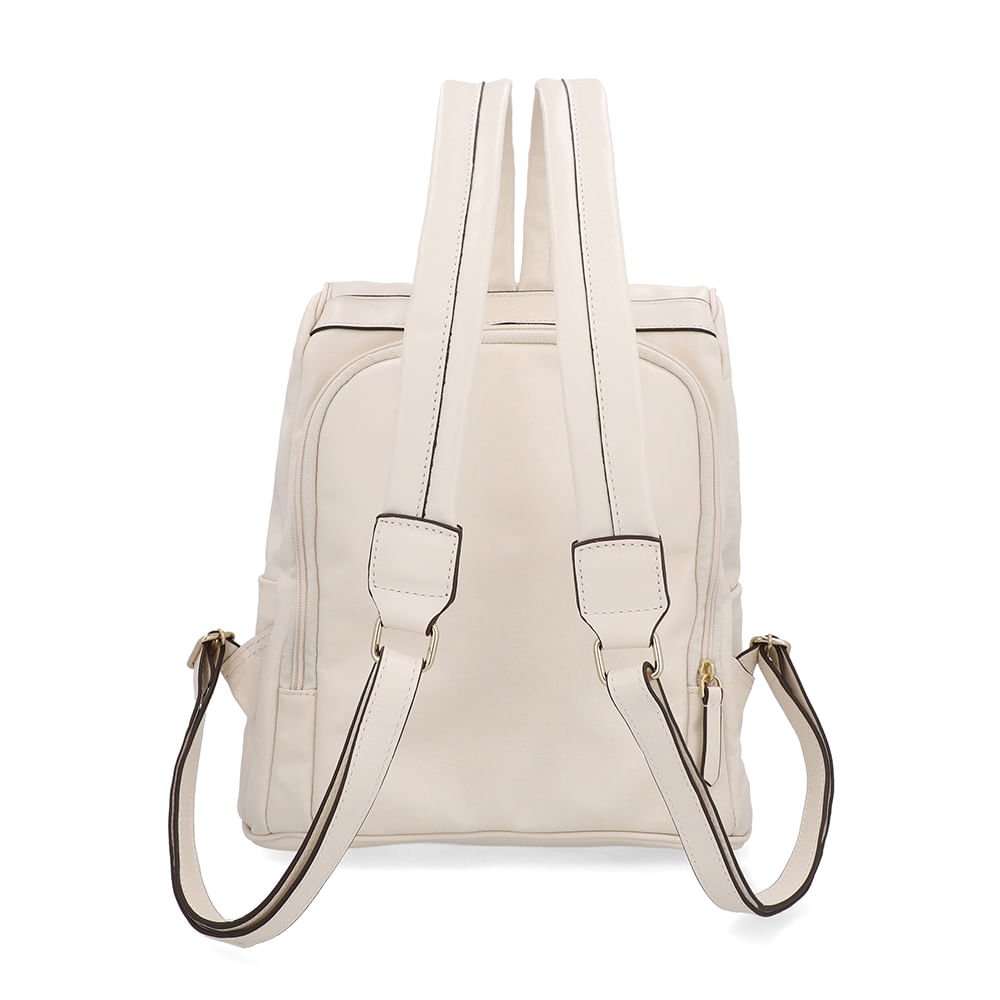Mochila Couro Branca Marfim Marfim 3