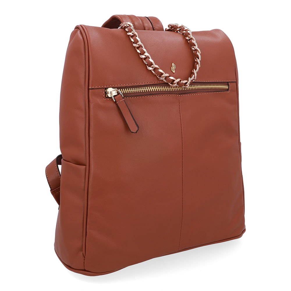 Mochila Couro Marrom Canela Marrom 2