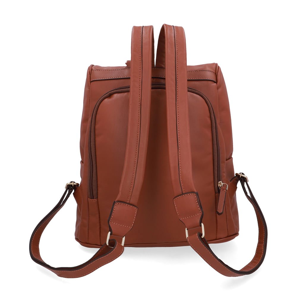 Mochila Couro Marrom Canela Marrom 3