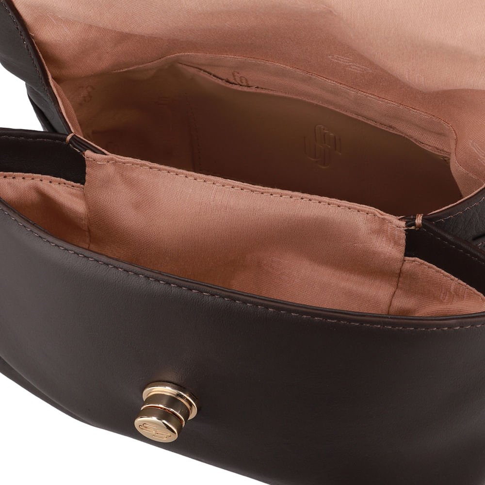 Bolsa Tote Couro Marrom Torniquete Marrom 3