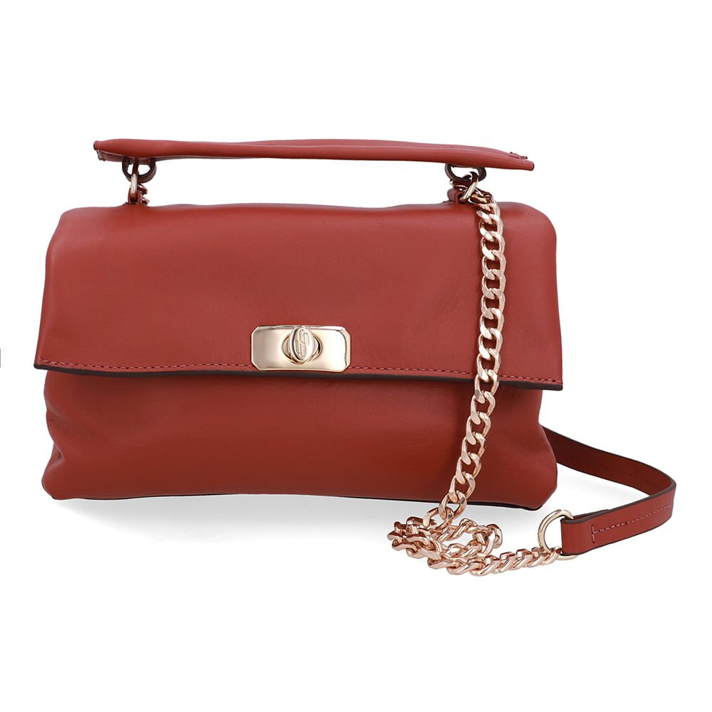 Bolsa Tote Couro Marrom Torniquete