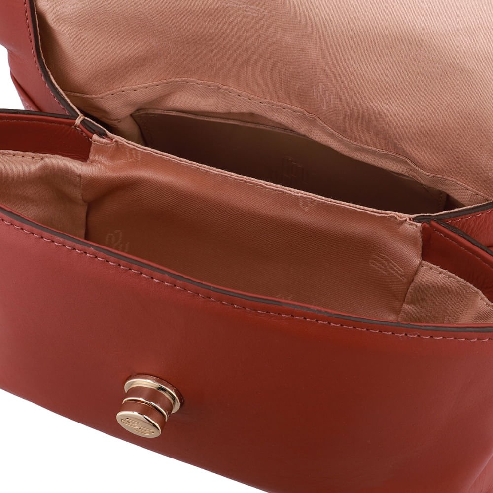 Bolsa Tote Couro Marrom Torniquete Marrom 3