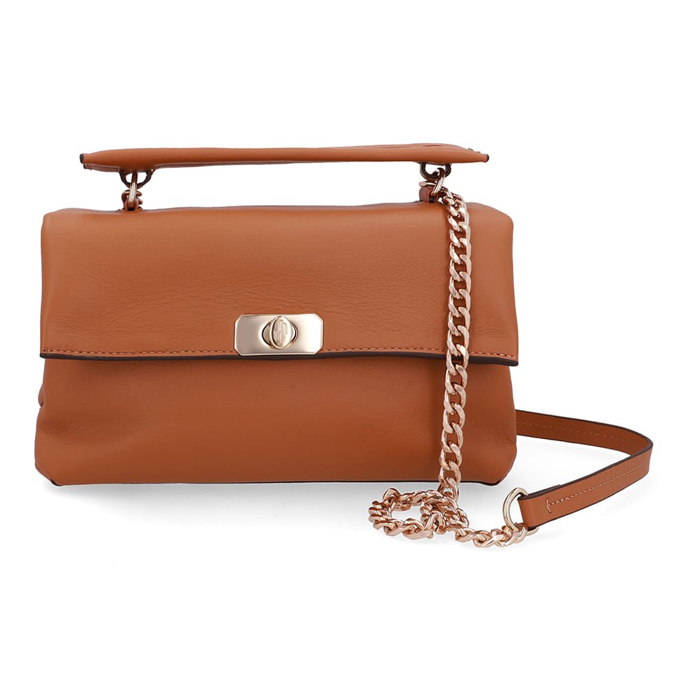 Bolsa Tote Couro Marrom Torniquete