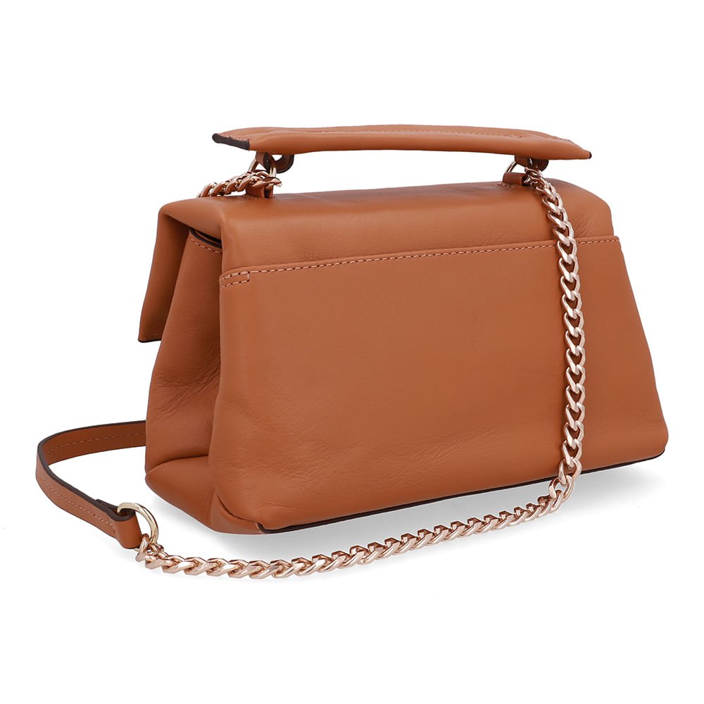 Bolsa Tote Couro Marrom Torniquete Marrom 2