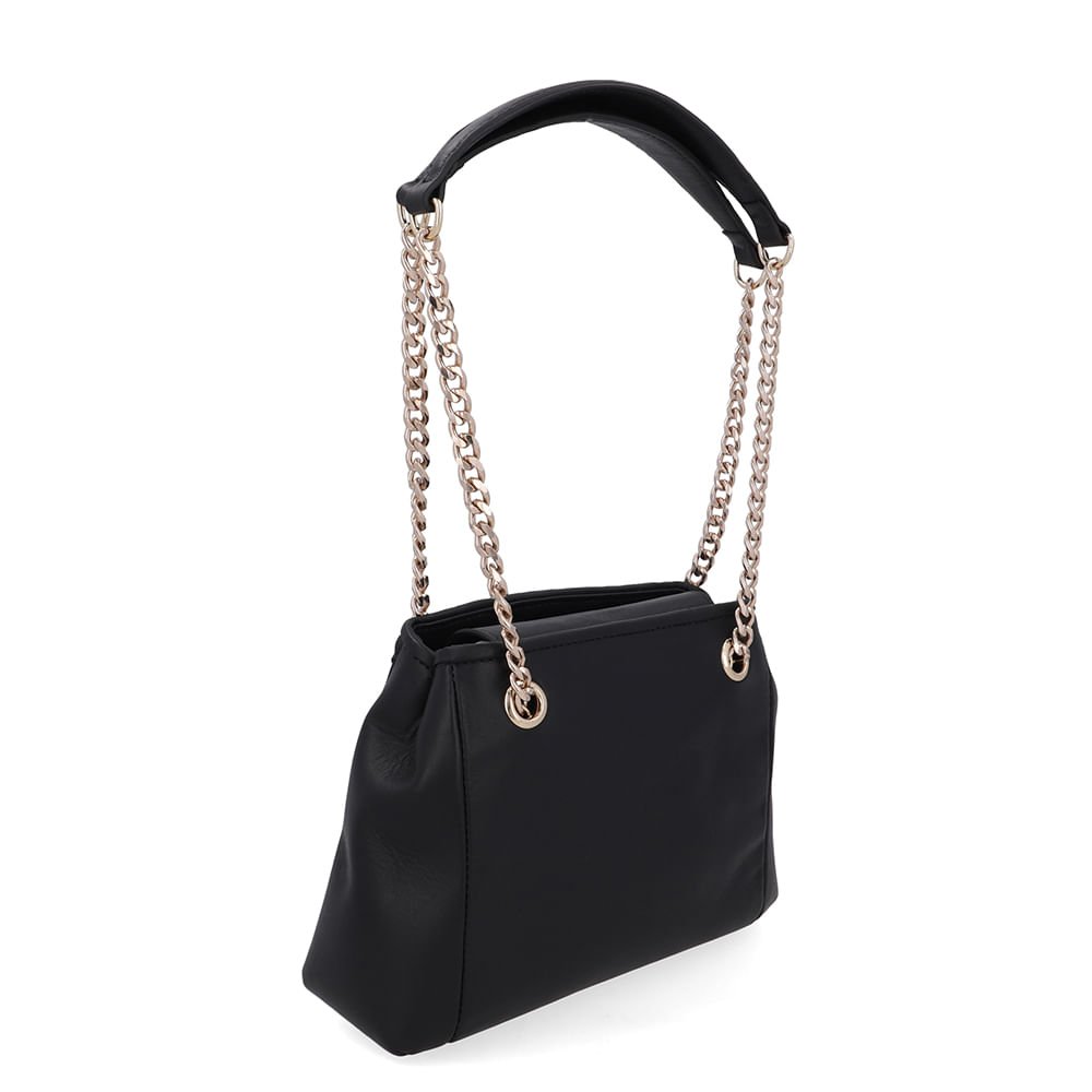 Bolsa Tote Couro Trançada Preta Preto 2