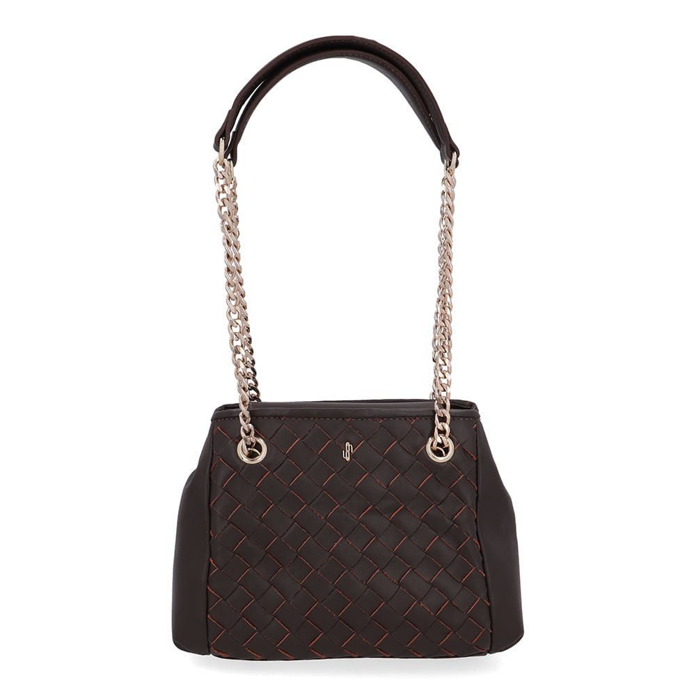 Bolsa Tote Couro Trançada Marrom