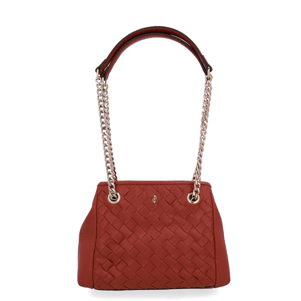 Bolsa Tote Couro Trançada Marrom