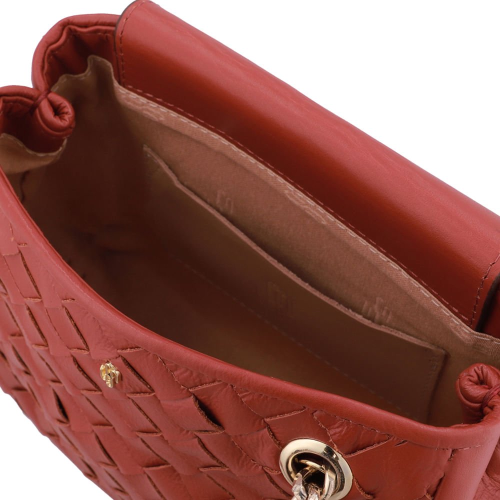 Bolsa Tote Couro Trançada Marrom Marrom 3