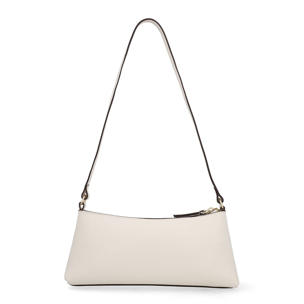 Bolsa Baguete Couro Tachas Branca Marfim Marfim 3