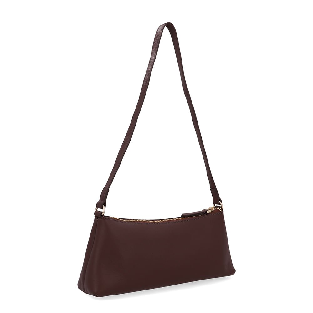 Bolsa Baguete Couro Tachas Marrom Marrom 2