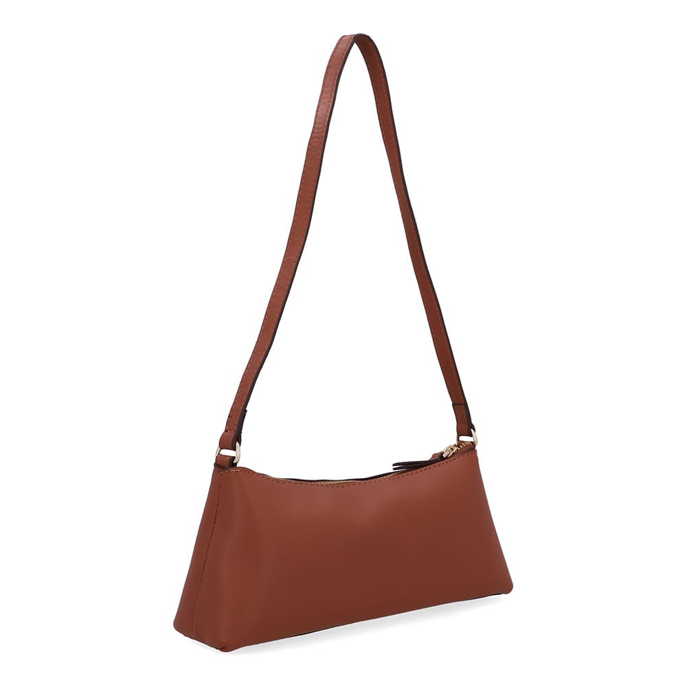 Bolsa Baguete Couro Tachas Marrom Marrom 2