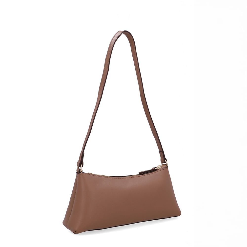Bolsa Baguete Couro Tachas Marrom Marrom 2