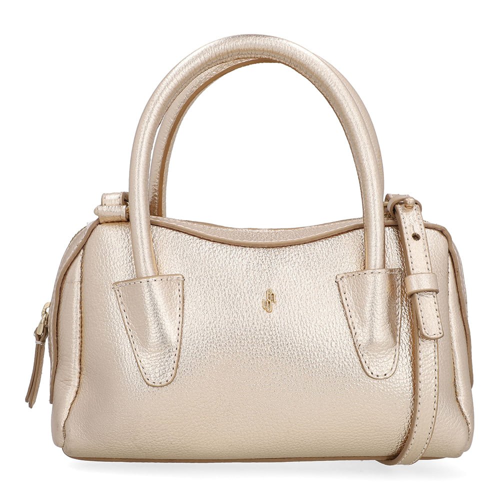 Bolsa Tote Couro Metalizada Dourada Dourado 1