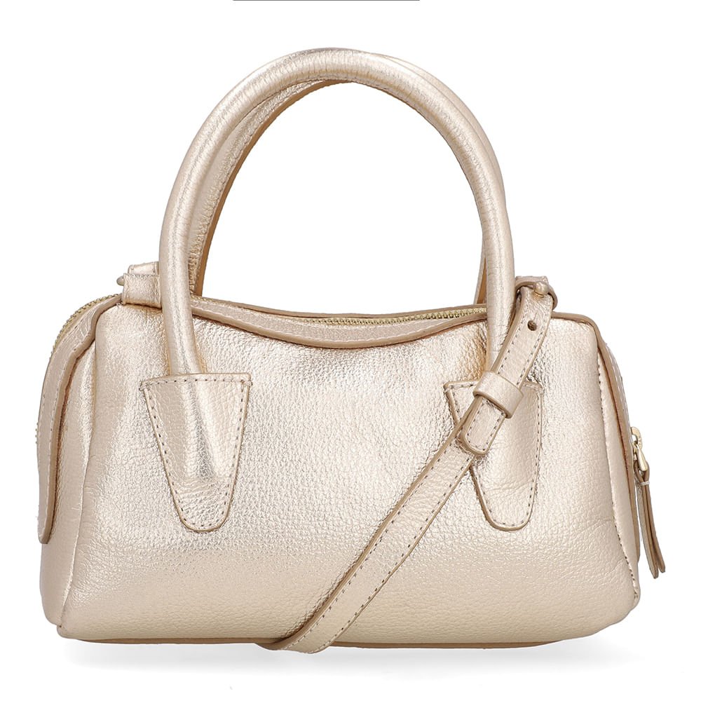 Bolsa Tote Couro Metalizada Dourada Dourado 3