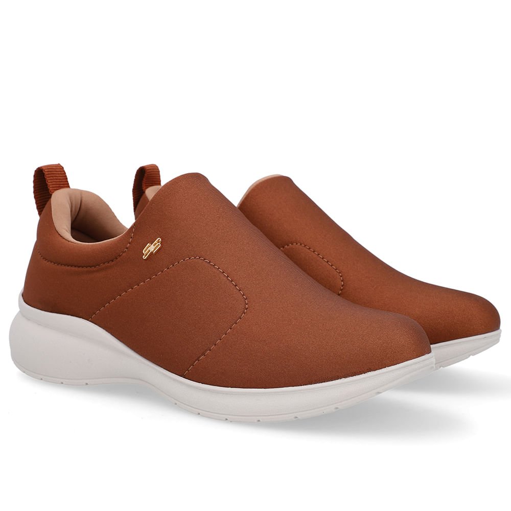 Tênis Casual Marrom Elastano Marrom 2