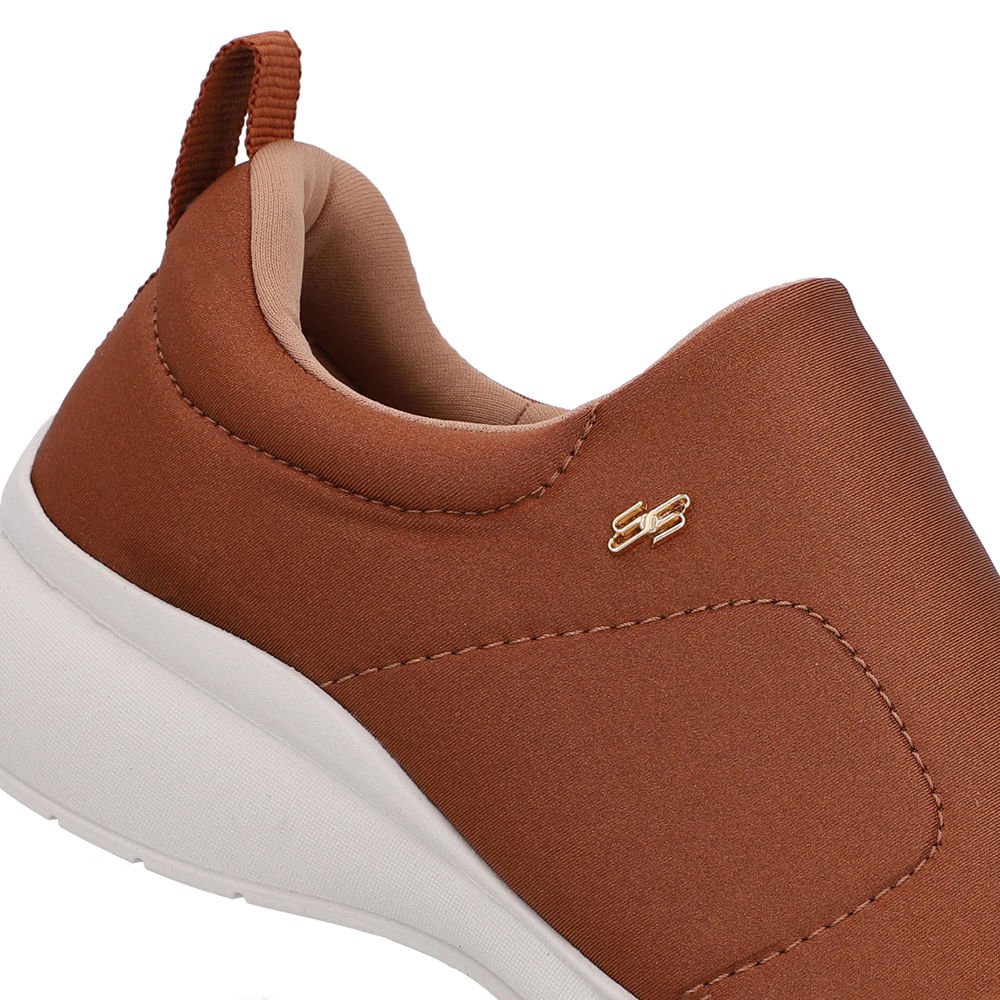 Tênis Casual Marrom Elastano Marrom 4