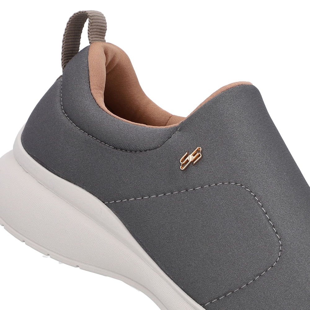 Tênis Casual Cinza Elastano Cinza 4