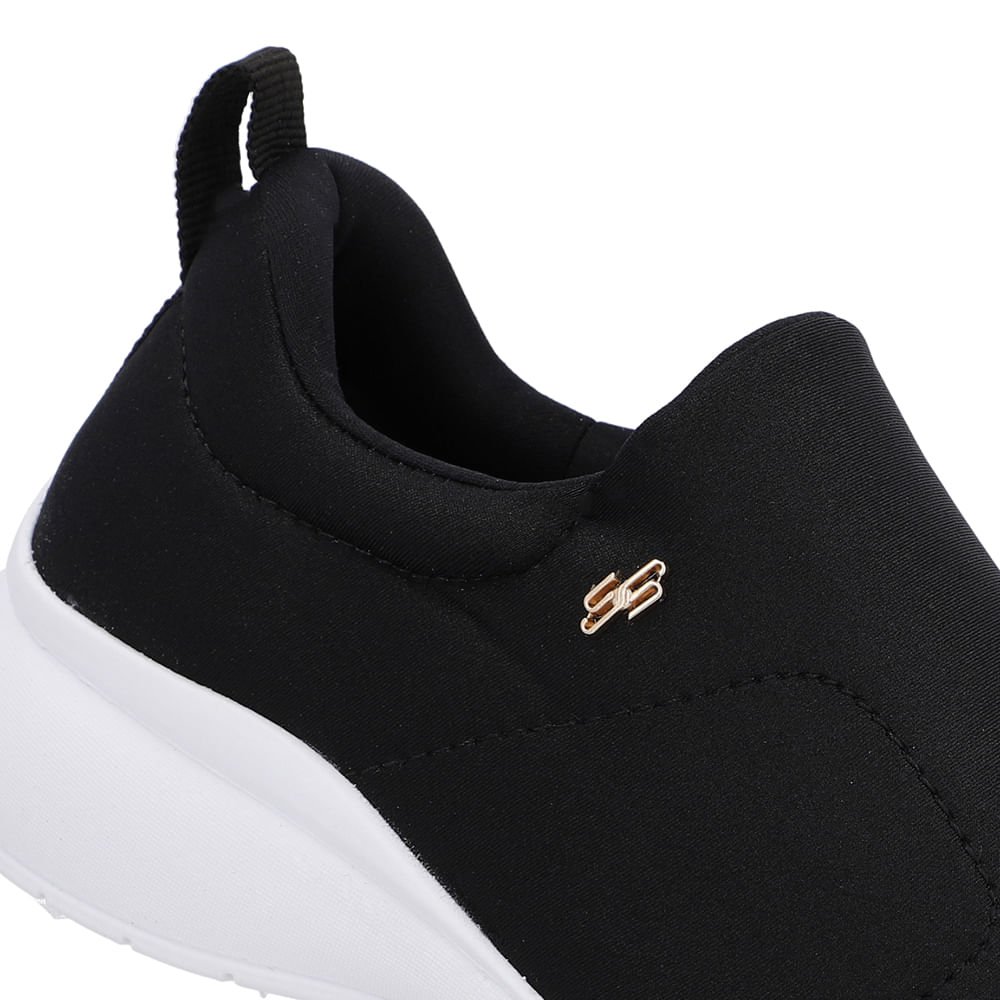 Tênis Casual Preto Elastano Preto 4