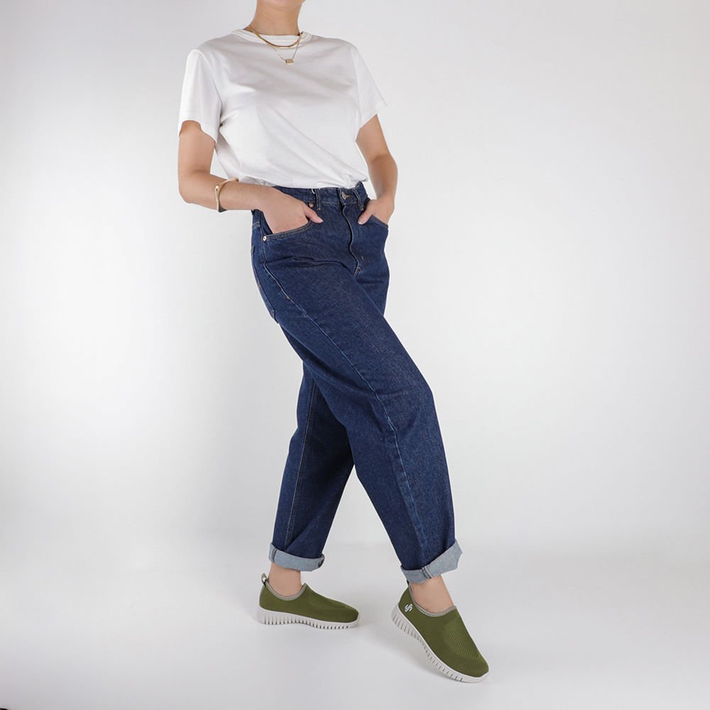 Tênis Slip On Verde Tricot Monograma Verde 4