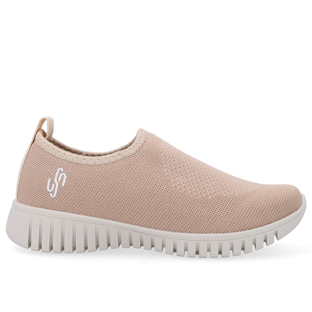Tênis Slip On Bege Tricot Monograma