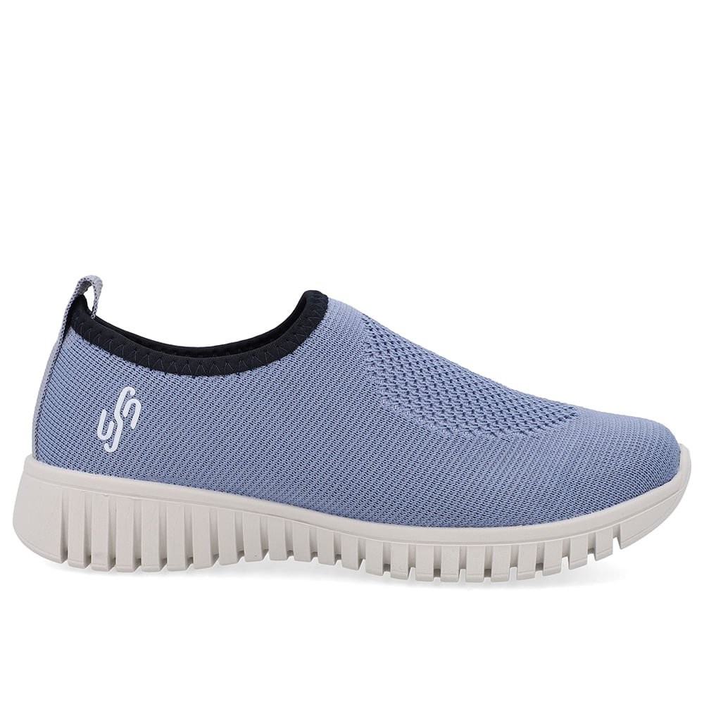 Tênis Slip On Azul Tricot Monograma