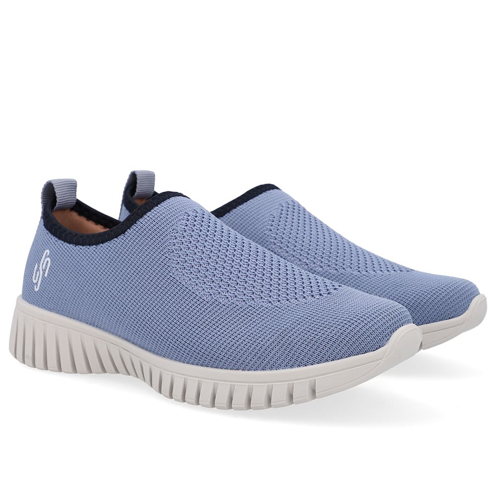 Tênis Slip On Azul Tricot Monograma Azul 2